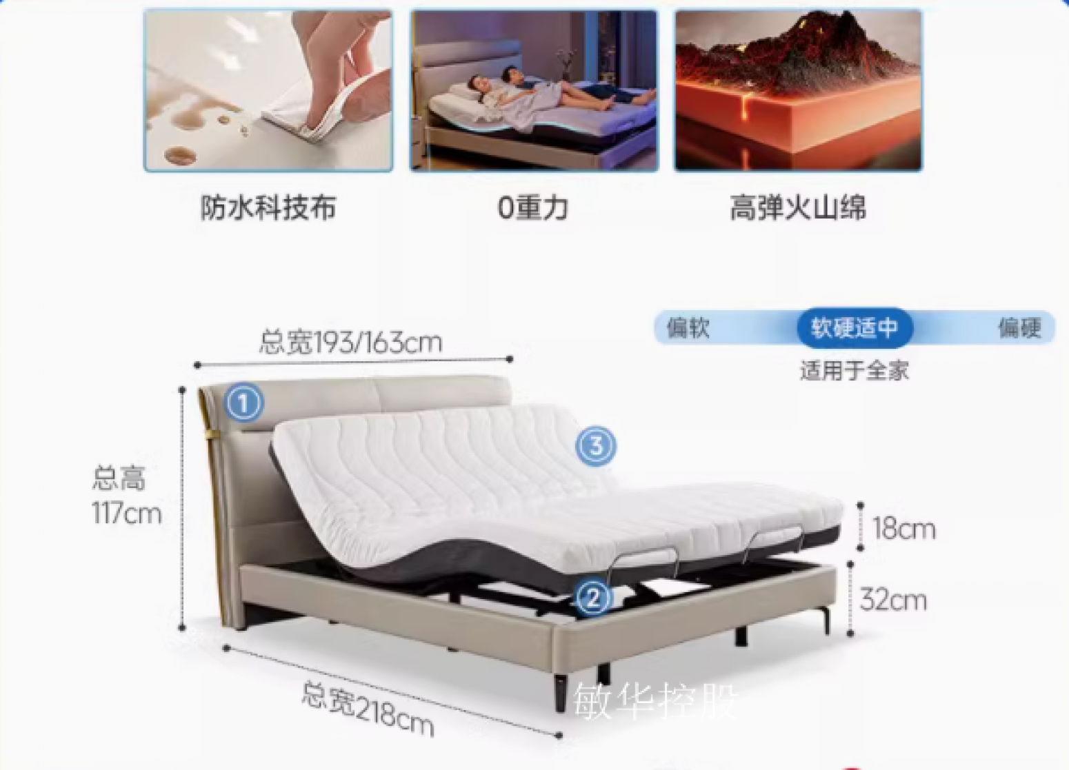 敏华控股客卧家具产品《零重力主卧双人床》【图1】
