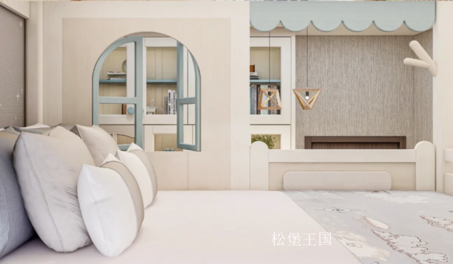 松堡王国儿童家具产品《现代儿童客卧定制》【图0】