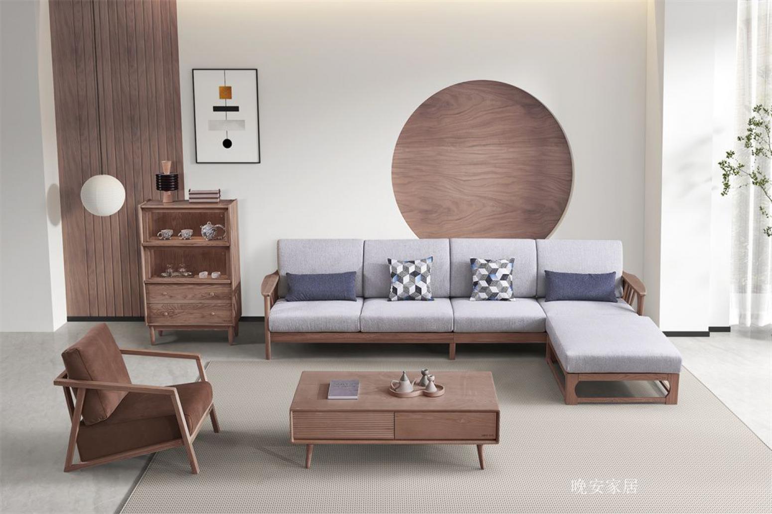 晚安家居客卧家具产品《中式实木沙发》【图2】