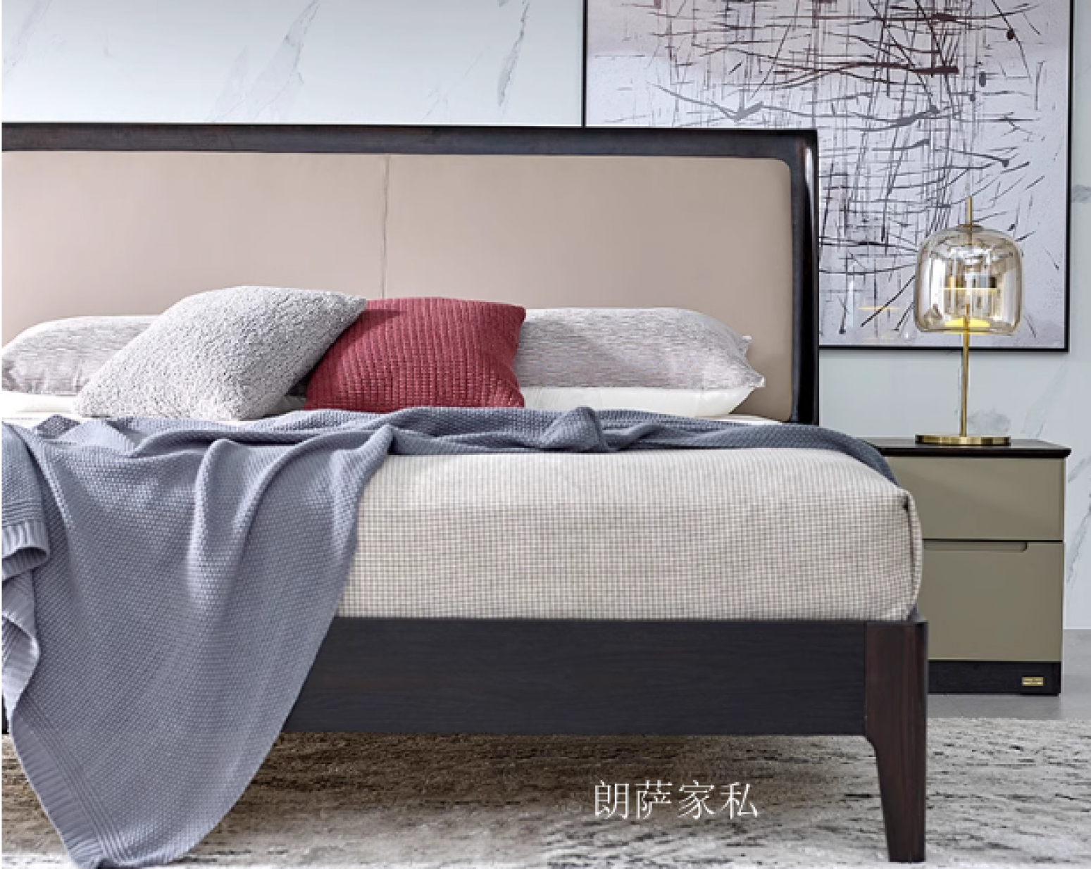 朗萨家私客卧家具产品《高脚皮质床架》【图4】