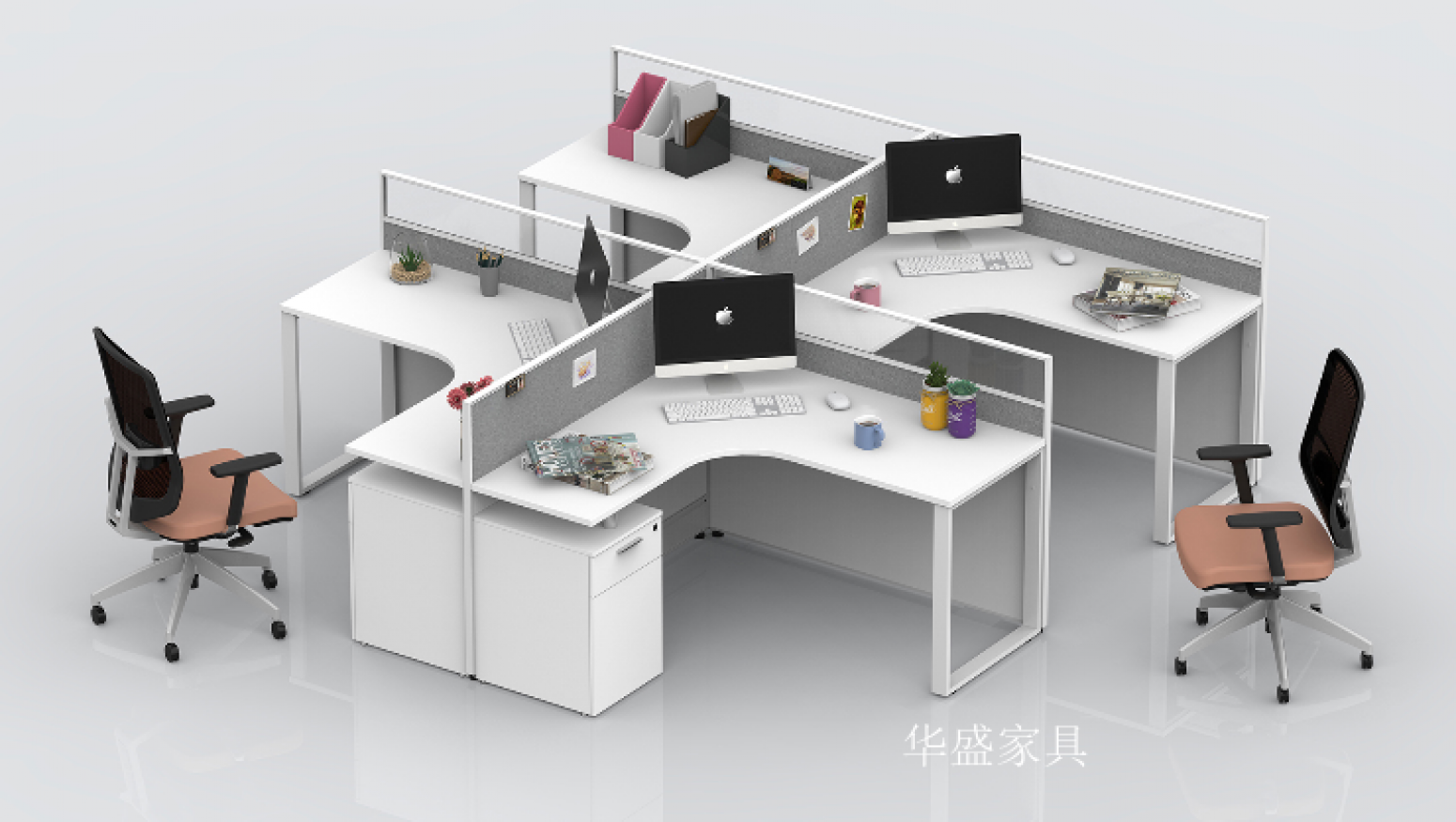 华盛家具办公家具产品《现代板式办公桌》【图4】