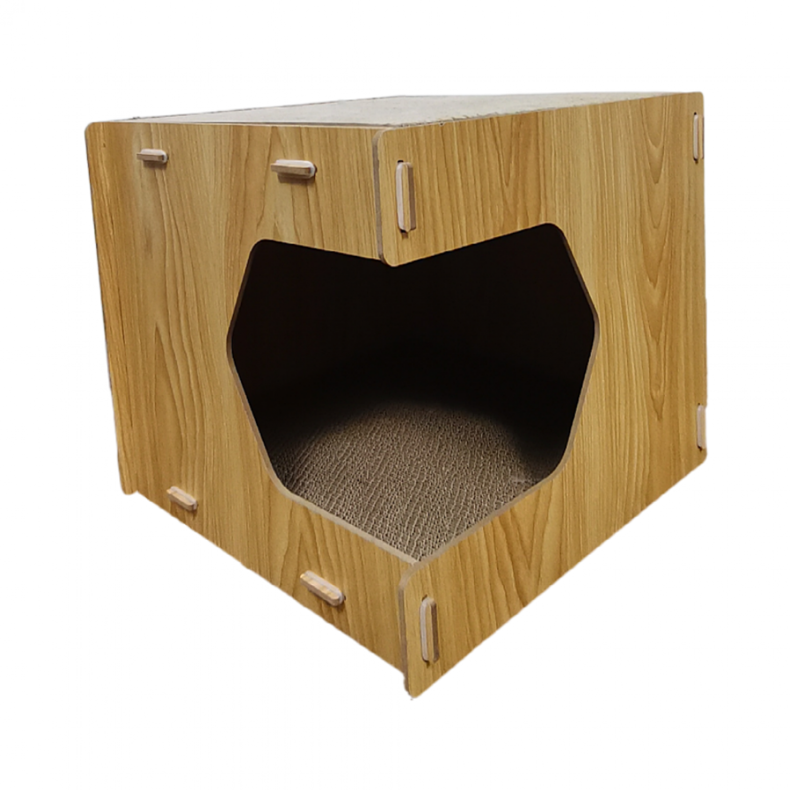 泰萌宠物宠物家具产品《实木瓦楞猫屋》